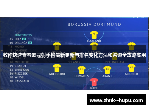 教你快速查看欧冠射手榜最新更新与排名变化方法和渠道全攻略实用